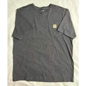 Carhartt Loose Fit Charcoal Heather Grey Workwear Pocket T-Shirt Size Large